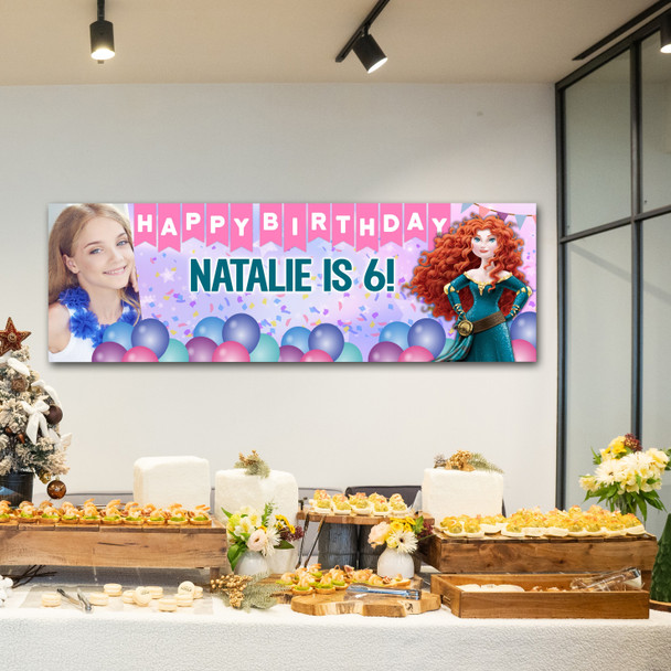 Personalised Party Banner For Kids Birthday Disney Princess Merida