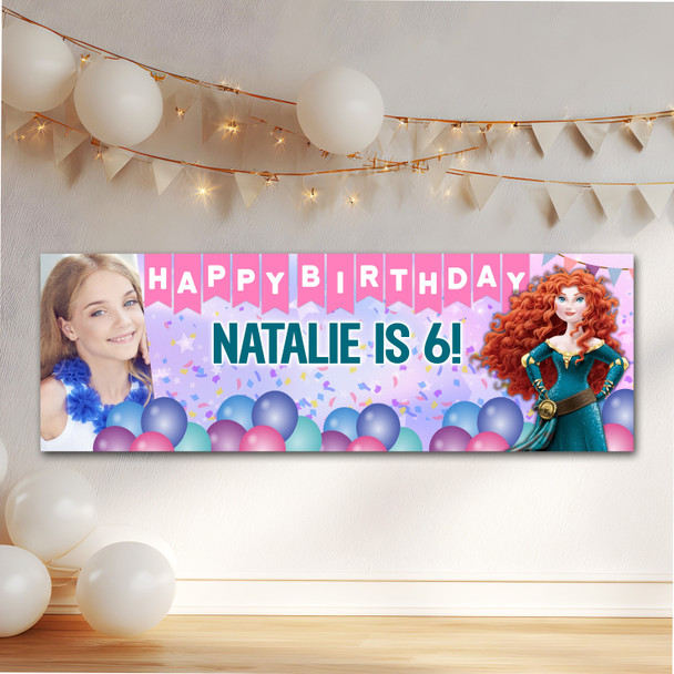 Personalised Party Banner For Kids Birthday Disney Princess Merida