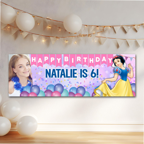 Personalised Party Banner For Kids Birthday Disney Princess Snow White