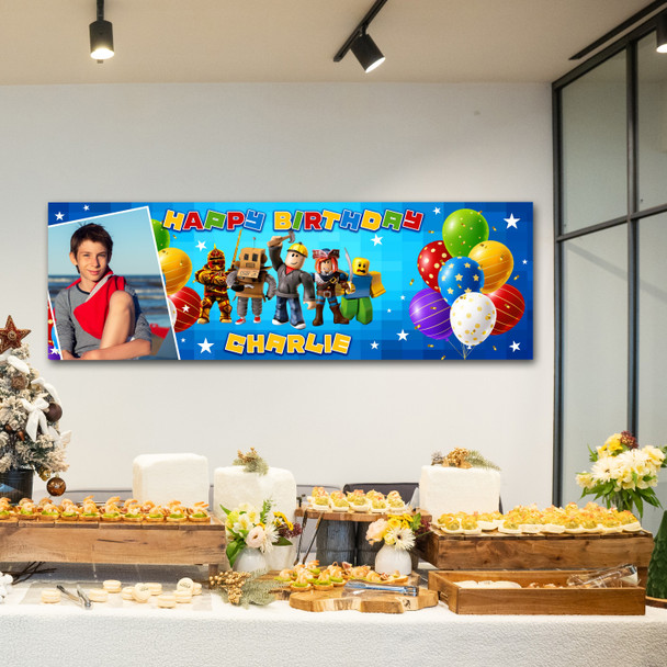 Personalised Party Banner For Kids Birthday Roblox Photo