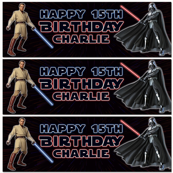 Personalised Party Banner For Kids Birthday Star Wars Darth Vader