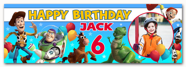 Personalised Party Banner For Kids Birthday Toy Story Photo