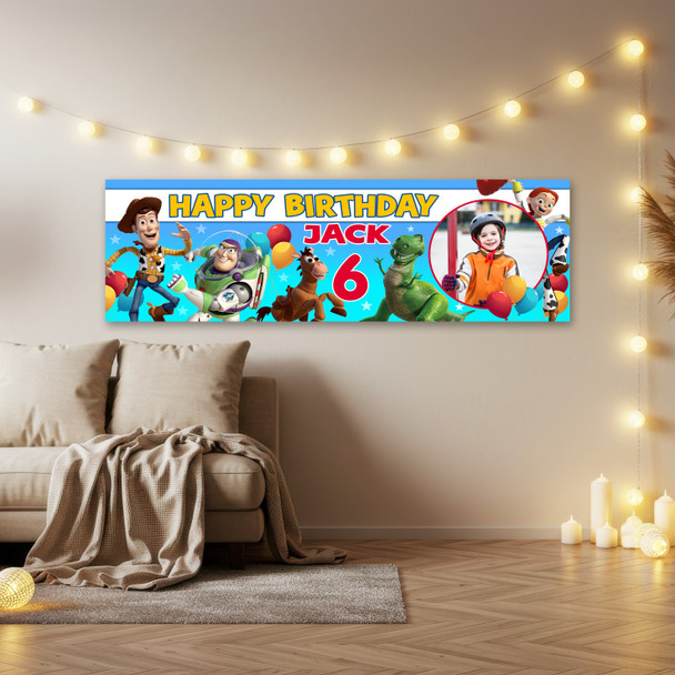 Personalised Party Banner For Kids Birthday Toy Story Photo
