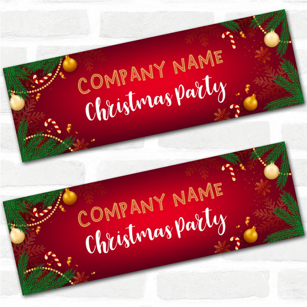 Personalised Party Banner For Christmas Party Red Snowflakes