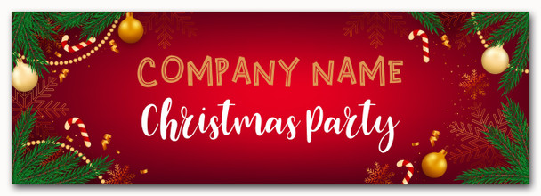 Personalised Party Banner For Christmas Party Red Snowflakes