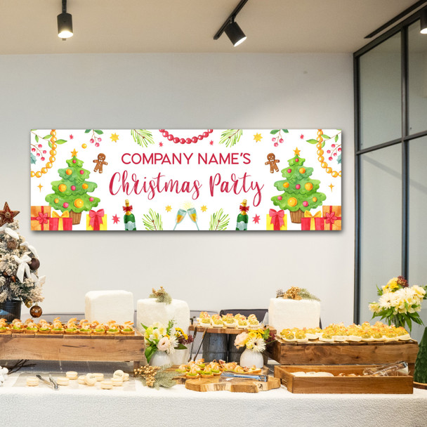 Personalised Party Banner For Christmas Party Tree Drinks Gingerbread