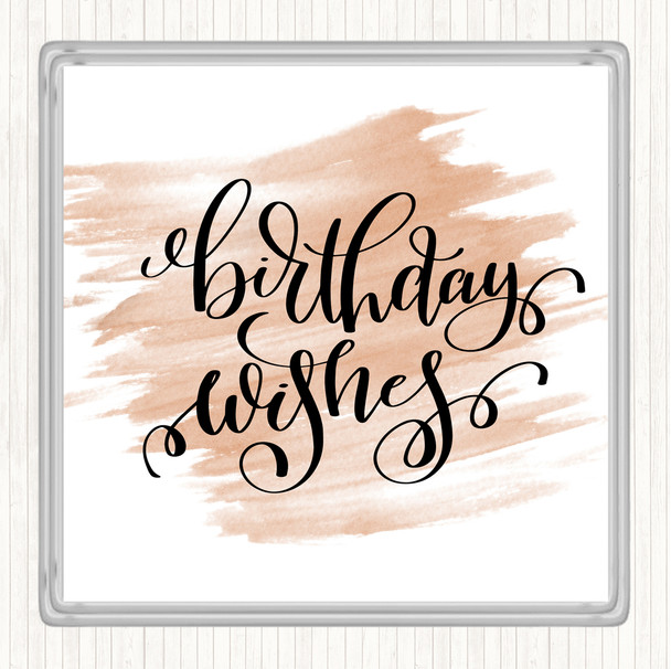 Watercolour Birthday Wishes Quote Coaster