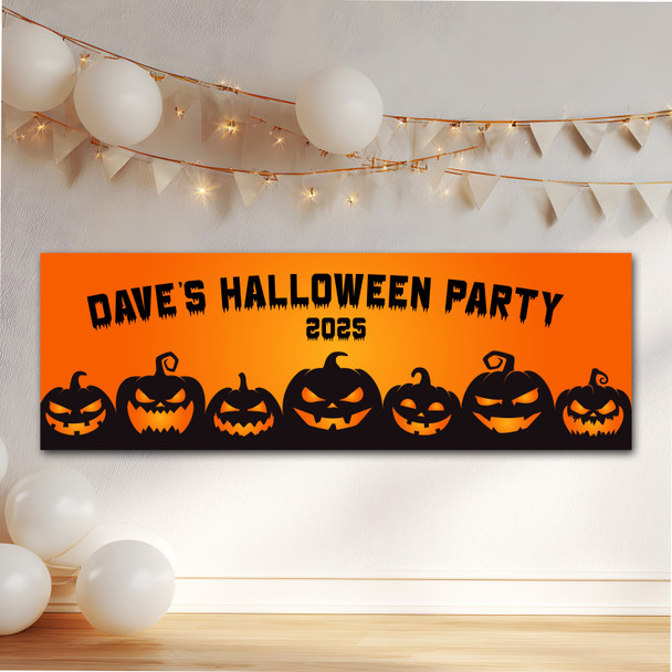 Personalised Party Banner For Halloween Party Pumpkins Orange