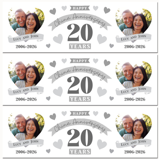 Personalised Party Banner For 20th Wedding Anniversary China 20 Years Photo