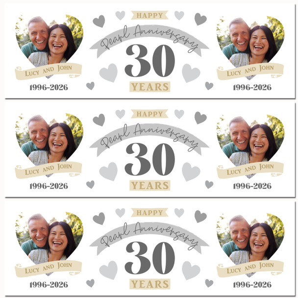 Personalised Party Banner For 30th Wedding Anniversary Pearl 30 Years Photo