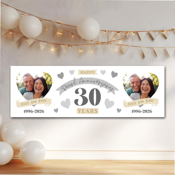 Personalised Party Banner For 30th Wedding Anniversary Pearl 30 Years Photo