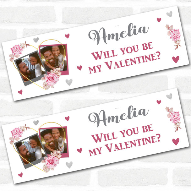 Personalised Party Banner For Valentine's Day Will You Be My Photo Heart