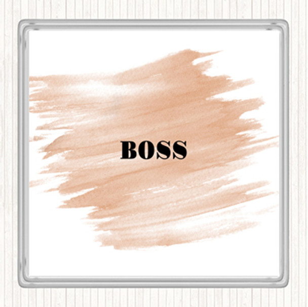 Watercolour Boss Small Quote Coaster