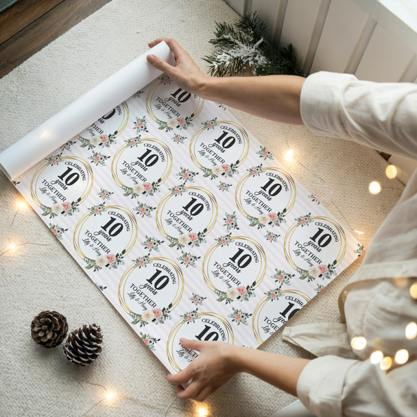 Personalised Wrapping Paper Wedding Anniversary Any Year Custom Gift Wrap