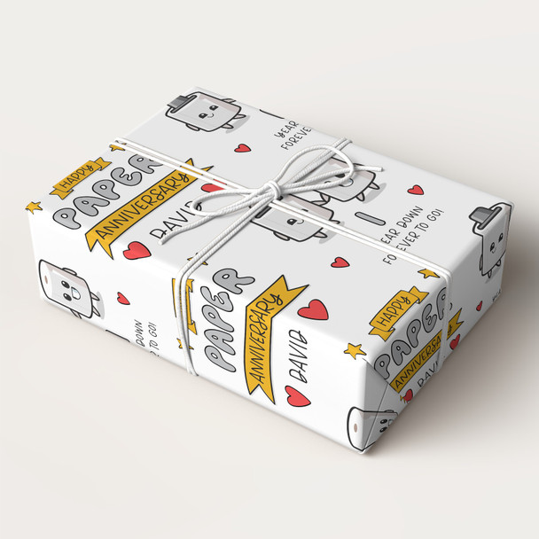 Personalised Wrapping Paper 1st Wedding Anniversary 1 Year Paper Toilet Roll
