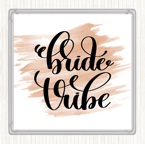 Watercolour Bride Vibe Quote Coaster