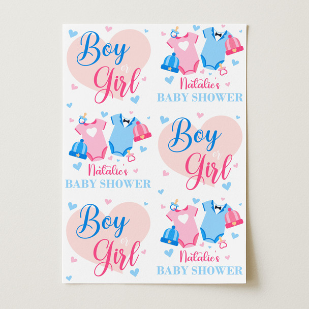 Personalised Wrapping Paper Baby Shower Boy Girl Gender Reveal Custom Gift Wrap