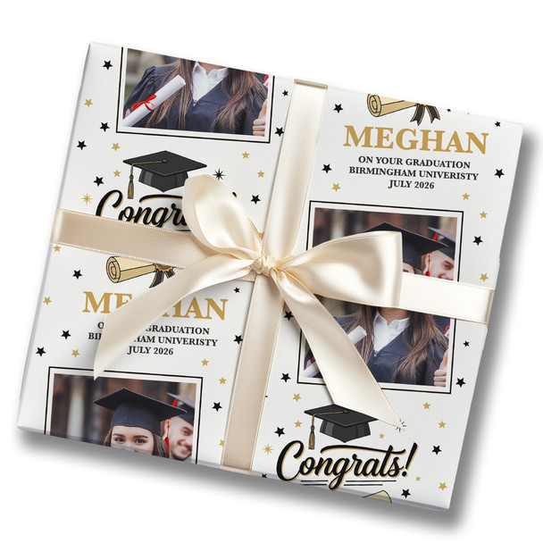 Personalised Wrapping Paper Graduation Congrats Graduation Hat Photo Gift Wrap