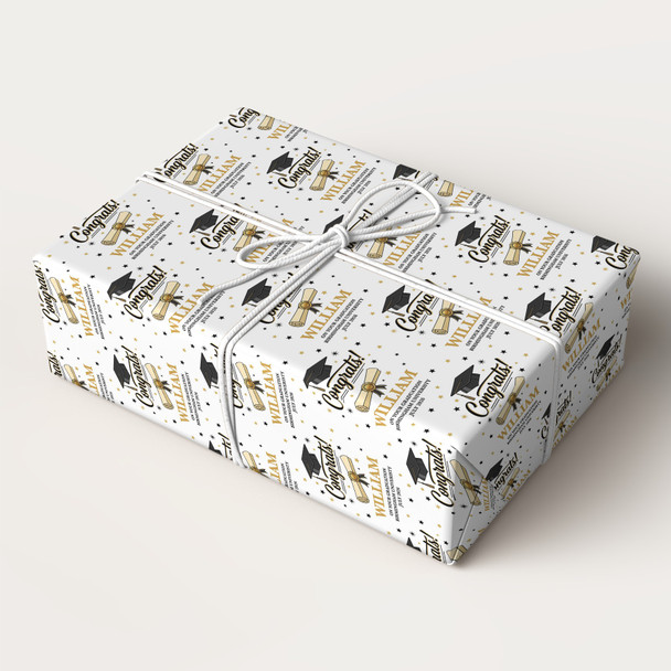 Personalised Wrapping Paper Graduation Congrats Custom Gift Wrap