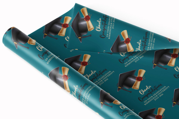 Personalised Wrapping Paper Graduation Male Him Custom Gift Wrap