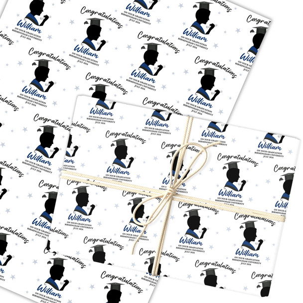 Personalised Wrapping Paper Graduation Man Male Him Custom Gift Wrap