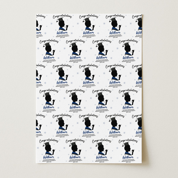 Personalised Wrapping Paper Graduation Man Male Him Custom Gift Wrap
