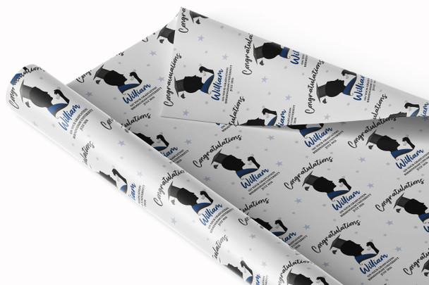 Personalised Wrapping Paper Graduation Man Male Him Custom Gift Wrap
