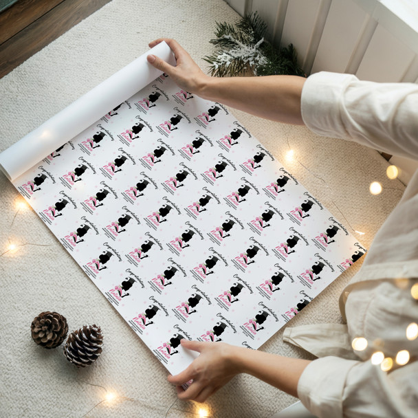 Personalised Wrapping Paper Graduation Pink Female Her Graduation Hat Gift Wrap
