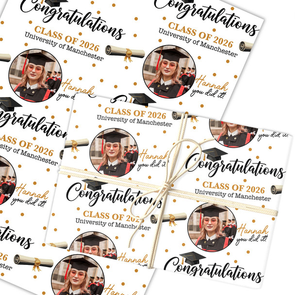 Personalised Wrapping Paper Graduation Uni And Year Custom Gift Wrap