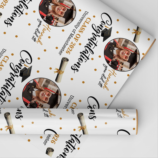 Personalised Wrapping Paper Graduation Uni And Year Custom Gift Wrap