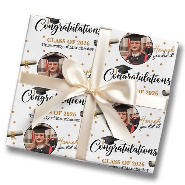 Personalised Wrapping Paper Graduation Uni And Year Custom Gift Wrap