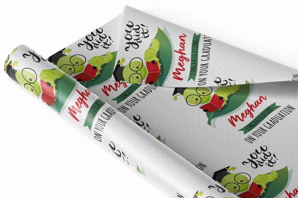 Personalised Wrapping Paper Graduation You Did It Bug Glasses Custom Gift Wrap