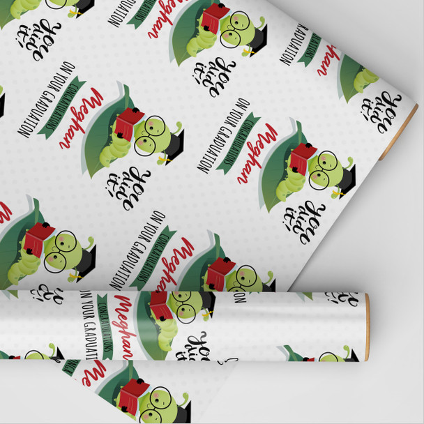 Personalised Wrapping Paper Graduation You Did It Bug Wearing Glasses Gift Wrap
