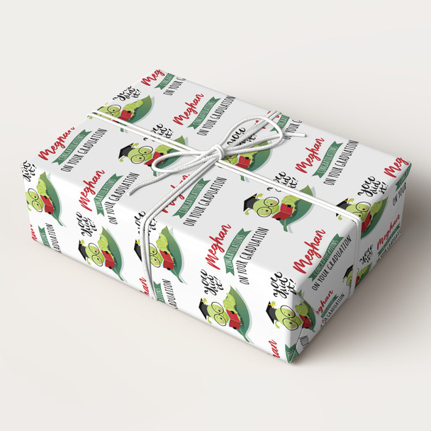 Personalised Wrapping Paper Graduation You Did It Bug With Glasses Gift Wrap