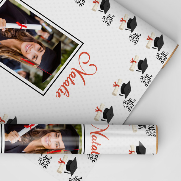 Personalised Wrapping Paper Graduation You Did It Graduation Hat Photo Gift Wrap
