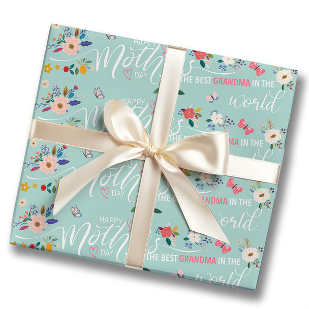 Personalised Wrapping Paper Mother's Day Grandma Mint Green Custom Gift Wrap