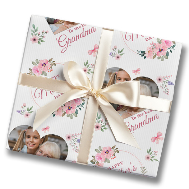 Personalised Wrapping Paper Mother's Day Grandma Pink Heart Photo Gift-Wrap