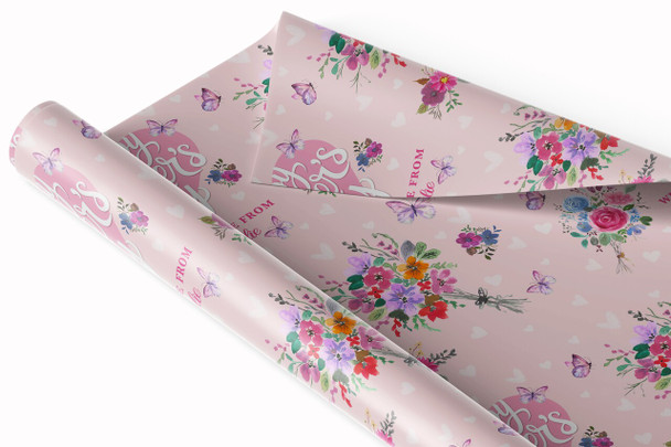 Personalised Wrapping Paper Mother's Day Watercolour Butterflies Gift Wrap