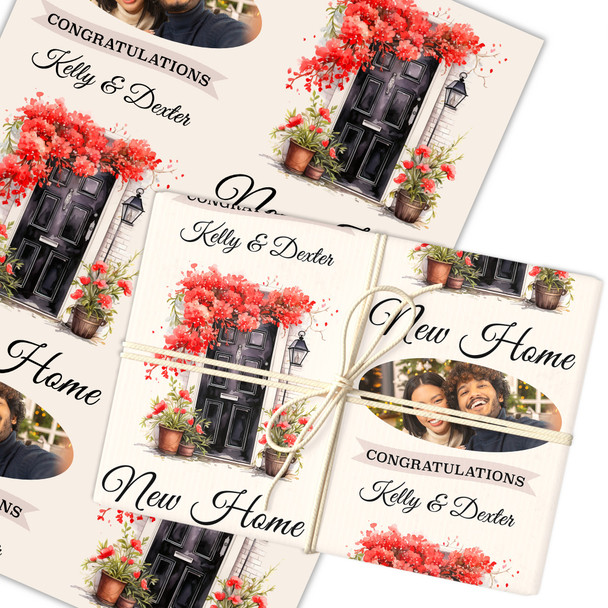 Personalised Wrapping Paper New Home Black Front Door Photo Custom Gift Wrap