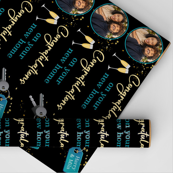 Personalised Wrapping Paper New Home House Key Round Photo Custom Gift Wrap
