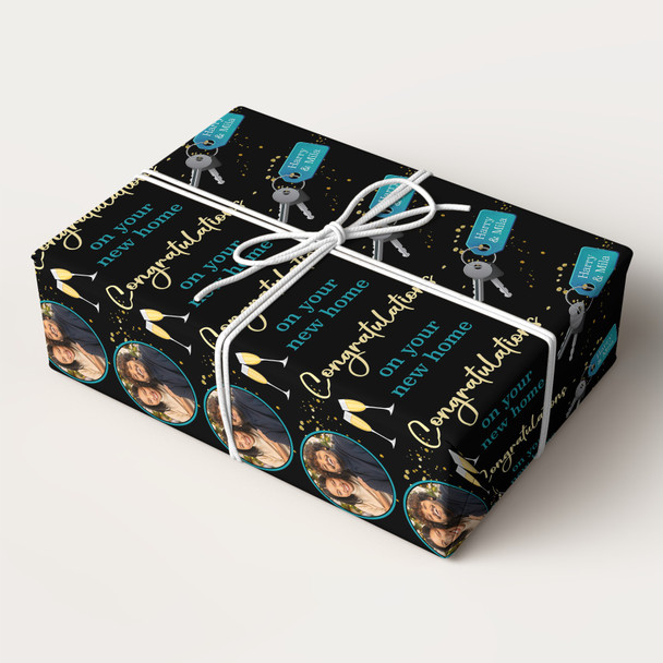 Personalised Wrapping Paper New Home House Key Round Photo Custom Gift Wrap