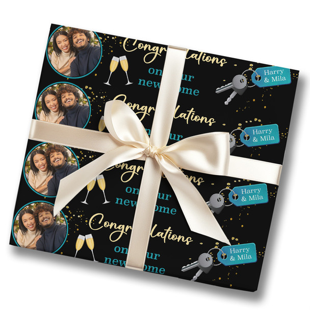 Personalised Wrapping Paper New Home House Key Round Photo Custom Gift Wrap