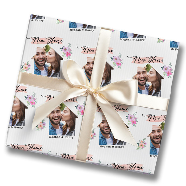 Personalised Wrapping Paper New Home Watercolour House Photo Custom Gift Wrap