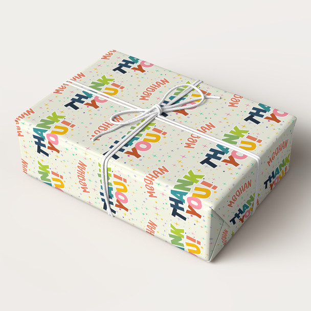 Personalised Wrapping Paper Thank You Bright Custom Gift Wrap