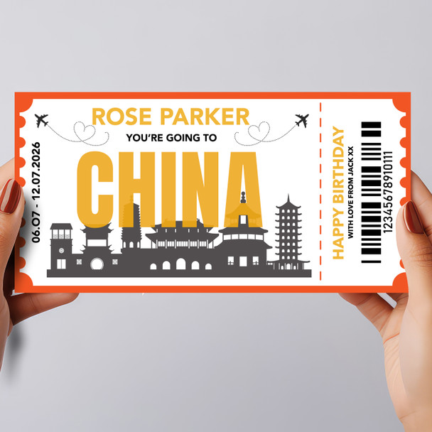 Going To China Skyline Personalised Gift Voucher Surprise Trip Holiday Ticket