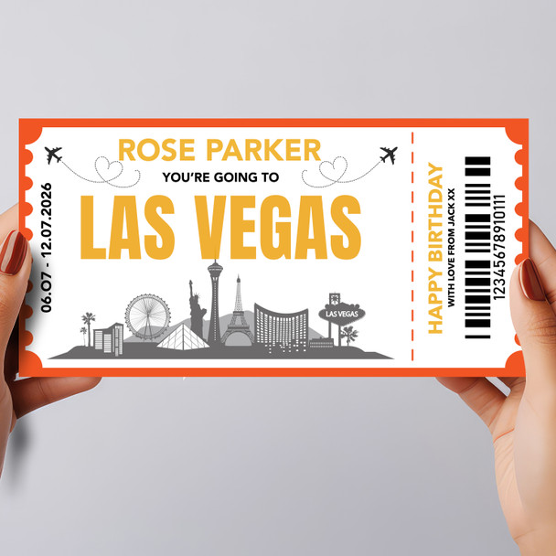 Going To Las Vegas Skyline Pass Personalised Gift Voucher Surprise Trip Ticket