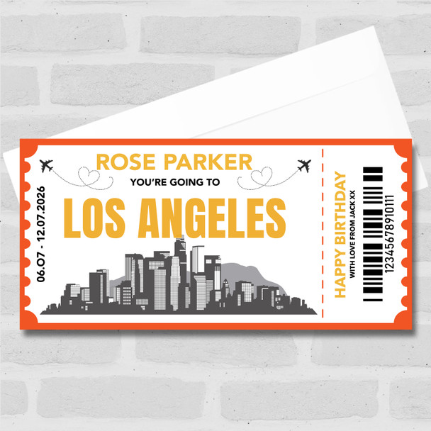 Going To Los Angeles Skyline Pass Personalised Gift Voucher Surprise Trip Ticket