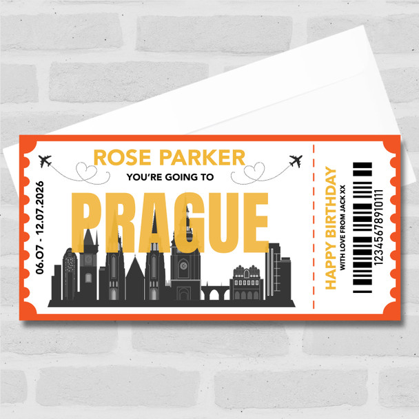 Going To Prague Skyline Personalised Gift Voucher Surprise Trip Holiday Ticket