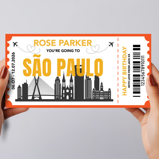 Going To Sao Paulo Skyline Pass Personalised Gift Voucher Surprise Trip Ticket