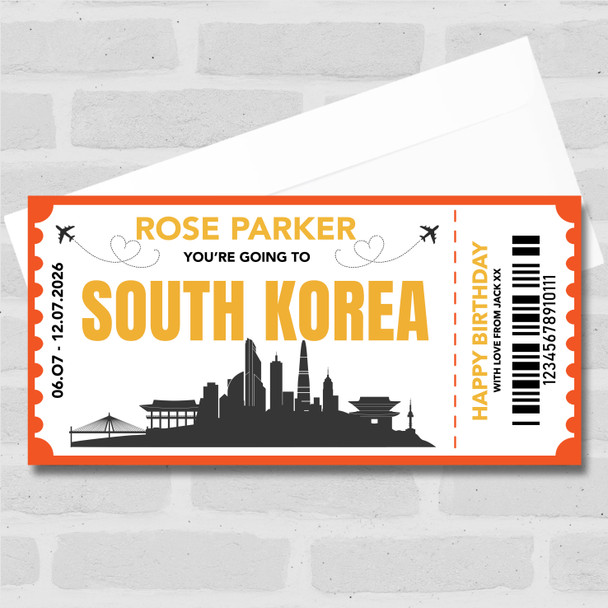 Going To South Korea Skyline Personalised Gift Voucher Surprise Trip Ticket